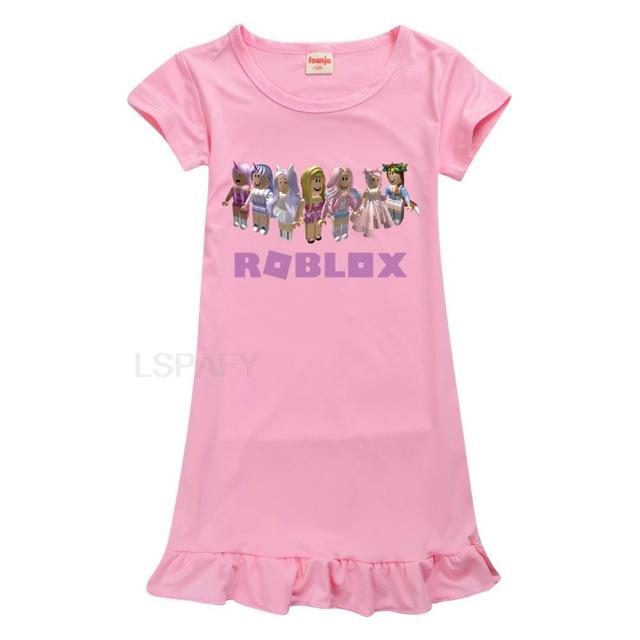 ROBLOX Kids Girls Night Dress Summer Nightgown Girl ROBLOX Pajamas Dress T- Shirt Long Sleepwear Nighty for Children Pyjamas - AliExpress